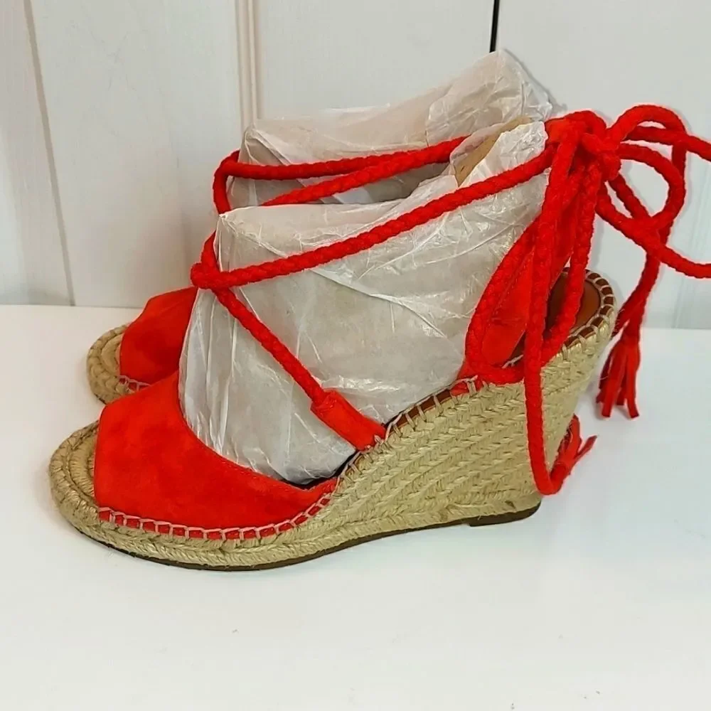 Joie Phyllis Suede Lace-Up Wedge Espadrille Sandal